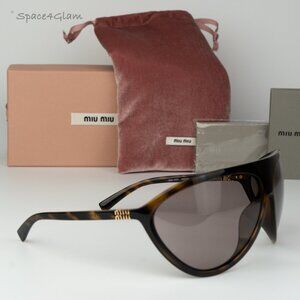 NEW Miu Miu MUA01S RUNWAY 11Z06I Havana Purple Brown Pilot Unisex Sunglasses